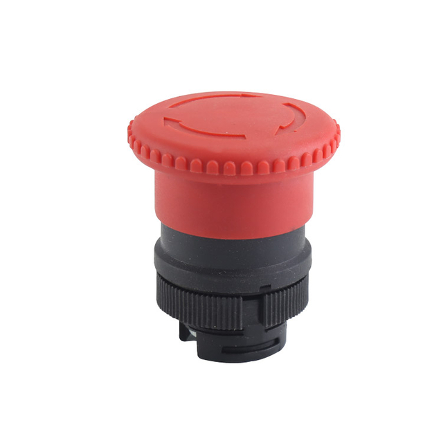 GXB2-ES54 Φ40 Mushroom Shape Red Plastic Emergency Stop Push Button Head With Twist Release And Symbols