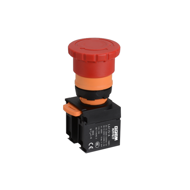 LA115-A5-11ZS/A01 High Quality 1NO&1NC Twist / Rotating Release Emergency Stop Push Button With Mushroom Shape & Arrow Symbol Head
