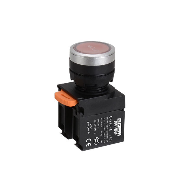 LA115-A5-11B/A01 1NO&1NC Momentary Flush Push Button With Red Round Head And Symbol 