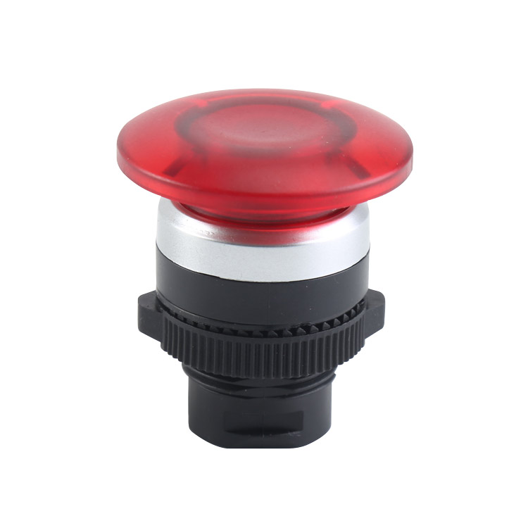LA115-5-MTD Maintained Illuminated Mushroom Push Button Head With Red Light