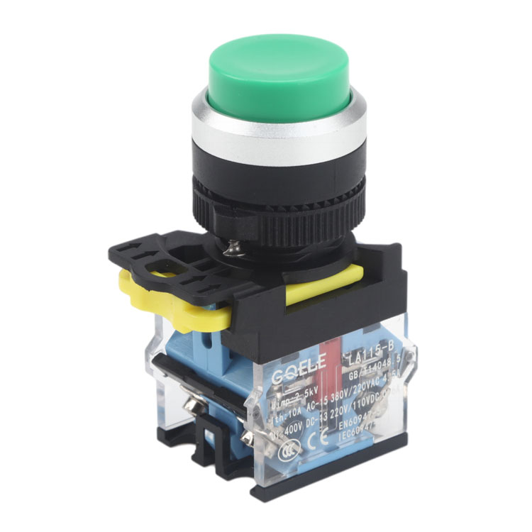 LA115-B5-11H 1NO&1NC Momentary Extended Push Button Switch With Round Green Head And Without Light