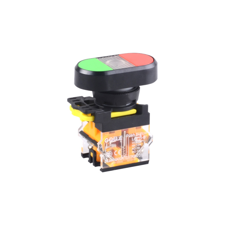 LA115-B1-11R 1NO&1NC Double Head Push Button With Green & Red Colors And No Symbols And Without Illumination