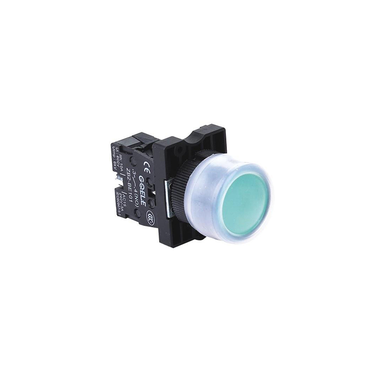 GXB2-EP33 22mm Plastic self reset button Green Round Head Flush Button With Waterproof Cover Without LED Light